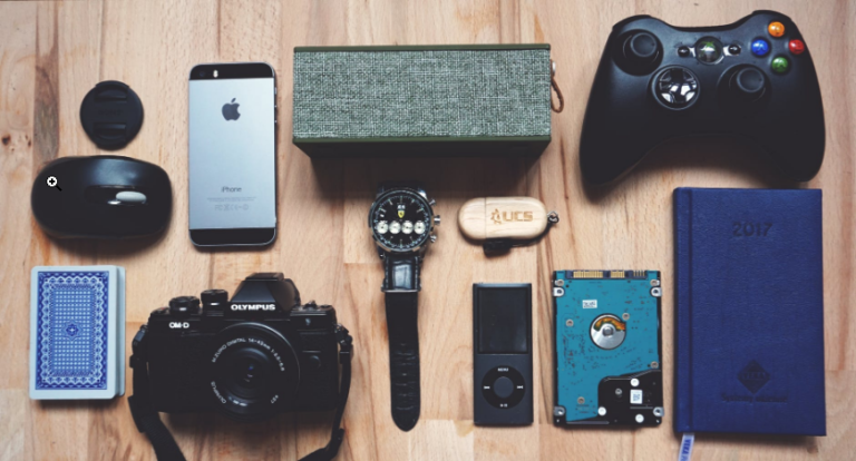 electronic gadgets on the table